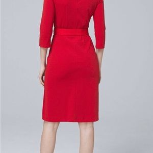 NWT WHBM Red Polished Knit Sheath Dress Sz XXS - BELT NOT INCLUDED